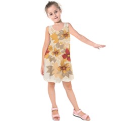 Flower Vector Background Kids  Sleeveless Dress by Pakrebo