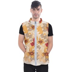 Flower Vector Background Men s Puffer Vest by Pakrebo