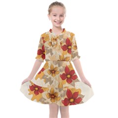 Flower Vector Background Kids  All Frills Chiffon Dress by Pakrebo