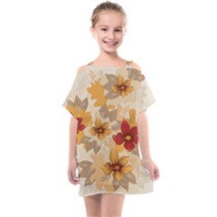 Flower Vector Background Kids  One Piece Chiffon Dress