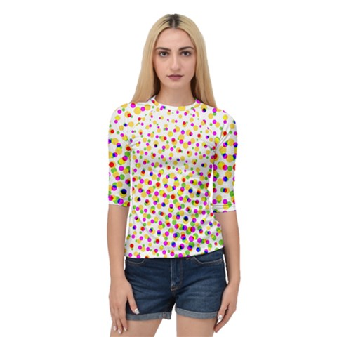 Illustration Abstract Pattern Polka Dot Quarter Sleeve Raglan Tee by Pakrebo