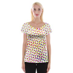 Illustration Abstract Pattern Polka Dot Cap Sleeve Top by Pakrebo