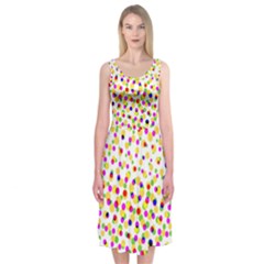 Illustration Abstract Pattern Polka Dot Midi Sleeveless Dress by Pakrebo