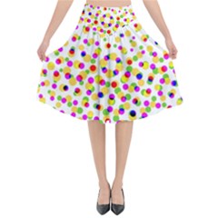 Illustration Abstract Pattern Polka Dot Flared Midi Skirt by Pakrebo