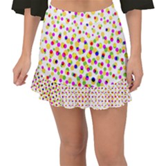 Illustration Abstract Pattern Polka Dot Fishtail Mini Chiffon Skirt by Pakrebo