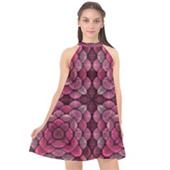 Abstract Pattern Mandala Decorative Halter Neckline Chiffon Dress  by Pakrebo