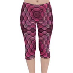 Abstract Pattern Mandala Decorative Velvet Capri Leggings 