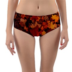 Fall Foliage Autumn Leaves October Reversible Mid-waist Bikini Bottoms by Pakrebo