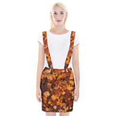 Fall Foliage Autumn Leaves October Braces Suspender Skirt by Pakrebo