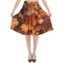 Fall Foliage Autumn Leaves October Flared Midi Skirt View1