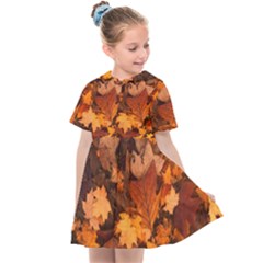 Fall Foliage Autumn Leaves October Kids  Sailor Dress by Pakrebo