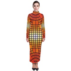 Pattern Background Rings Circle Orange Turtleneck Maxi Dress by Pakrebo