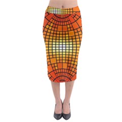 Pattern Background Rings Circle Orange Midi Pencil Skirt by Pakrebo