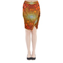 Pattern Background Rings Circle Orange Midi Wrap Pencil Skirt by Pakrebo