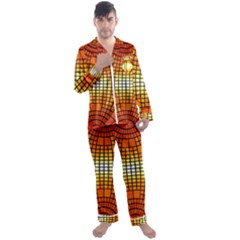 Pattern Background Rings Circle Orange Men s Satin Pajamas Long Pants Set