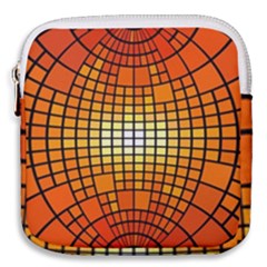 Pattern Background Rings Circle Orange Mini Square Pouch by Pakrebo