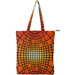 Pattern Background Rings Circle Orange Double Zip Up Tote Bag by Pakrebo