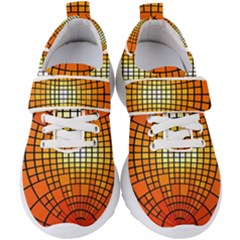 Pattern Background Rings Circle Orange Kids  Velcro Strap Shoes by Pakrebo