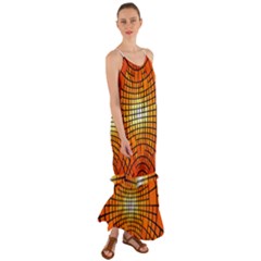 Pattern Background Rings Circle Orange Cami Maxi Ruffle Chiffon Dress