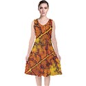 Autumn Leaves Forest Fall Color V-Neck Midi Sleeveless Dress  View1