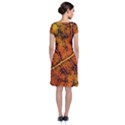 Autumn Leaves Forest Fall Color Short Sleeve Front Wrap Dress View2