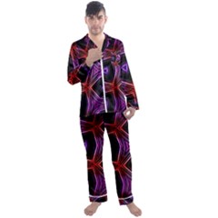 Pattern Abstract Wallpaper Art Men s Satin Pajamas Long Pants Set