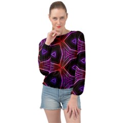 Pattern Abstract Wallpaper Art Banded Bottom Chiffon Top