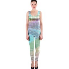 Abstract Lines Perspective Plan One Piece Catsuit by Pakrebo