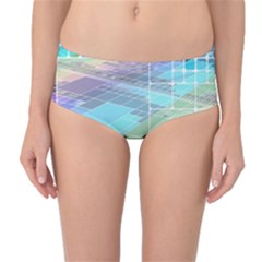 Abstract Lines Perspective Plan Mid-waist Bikini Bottoms by Pakrebo