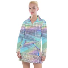 Abstract Lines Perspective Plan Women s Long Sleeve Casual Dress by Pakrebo