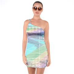 Abstract Lines Perspective Plan One Soulder Bodycon Dress by Pakrebo