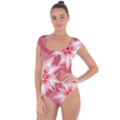 Flower Leaf Nature Flora Floral Short Sleeve Leotard  by Pakrebo