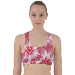 Flower Leaf Nature Flora Floral Back Weave Sports Bra by Pakrebo