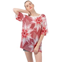 Flower Leaf Nature Flora Floral Oversized Chiffon Top