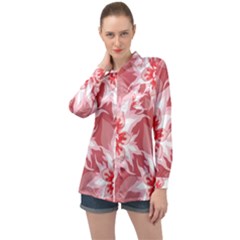 Flower Leaf Nature Flora Floral Long Sleeve Satin Shirt