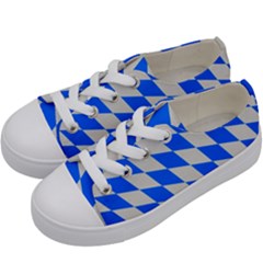 Pattern Geometric Wallpaper White Blue Kids  Low Top Canvas Sneakers by Pakrebo