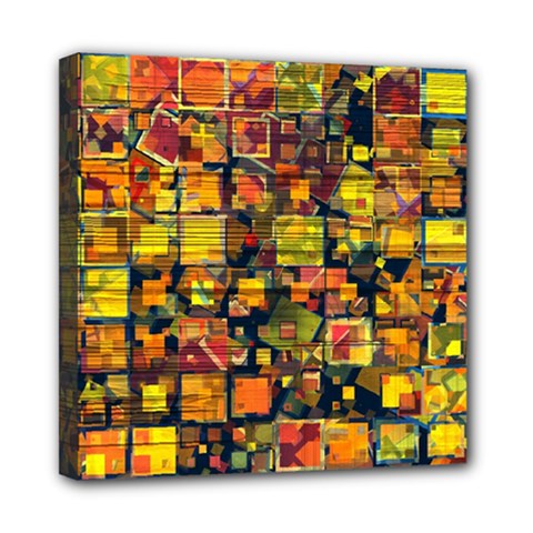 Color Abstract Artifact Pixel Mini Canvas 8  X 8  (stretched) by Pakrebo