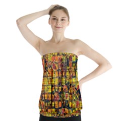 Color Abstract Artifact Pixel Strapless Top by Pakrebo