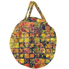 Color Abstract Artifact Pixel Giant Round Zipper Tote by Pakrebo