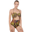 Color Abstract Artifact Pixel Scallop Top Cut Out Swimsuit View1