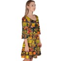 Color Abstract Artifact Pixel Velour Kimono Dress View3