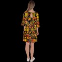 Color Abstract Artifact Pixel Velour Kimono Dress View4