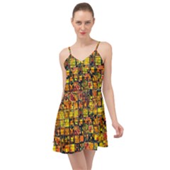 Color Abstract Artifact Pixel Summer Time Chiffon Dress