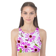 Pink Purple Daisies Design Flowers Tank Bikini Top