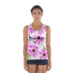 Pink Purple Daisies Design Flowers Sport Tank Top  by Pakrebo