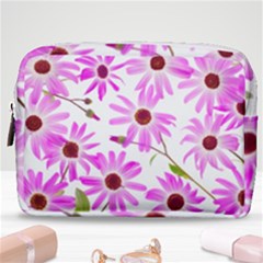 Pink Purple Daisies Design Flowers Make Up Pouch (medium) by Pakrebo