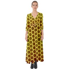 Digital Art Art Artwork Abstract Yellow Button Up Boho Maxi Dress