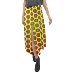 Digital Art Art Artwork Abstract Yellow Velour Split Maxi Skirt