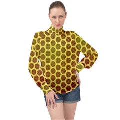 Digital Art Art Artwork Abstract Yellow High Neck Long Sleeve Chiffon Top