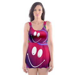 Heart Smile Love Many Friendly Skater Dress Swimsuit by Pakrebo